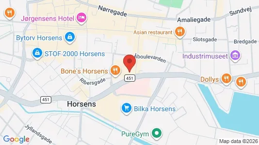 Erhvervsgrunde til salg i Horsens - kort over placeringen