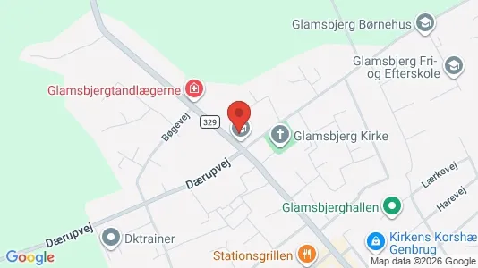 Kontorlokaler til leje i Glamsbjerg - kort over placeringen