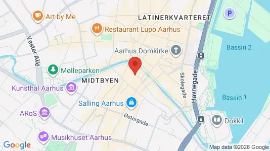 Kontorlokaler til leje i Århus C - kort over placeringen