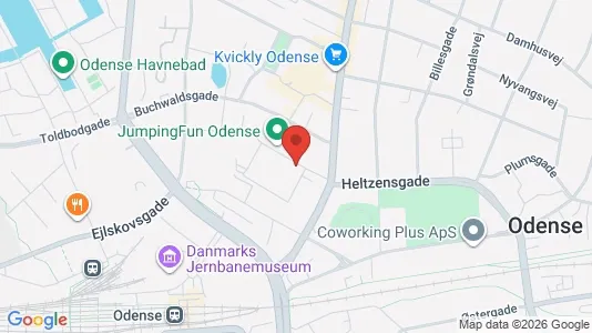 Kontorlokaler til leje i Odense C - kort over placeringen