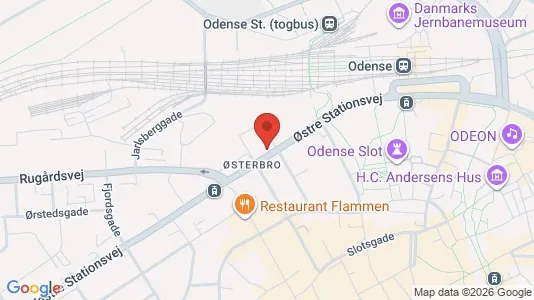 Kontorlokaler til salg i Odense C - kort over placeringen