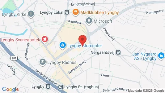 Kontorlokaler til leje i Kongens Lyngby - kort over placeringen