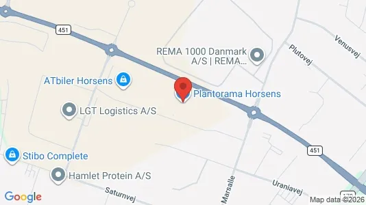 Erhvervsgrunde til salg i Horsens - kort over placeringen