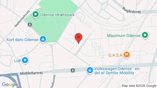 Kontorlokaler til leje i Odense V - kort over placeringen