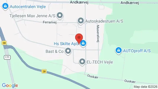 Lagerlokaler til leje i Vejle Centrum - kort over placeringen