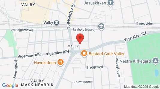 Erhvervslejemål til salg i Valby - kort over placeringen