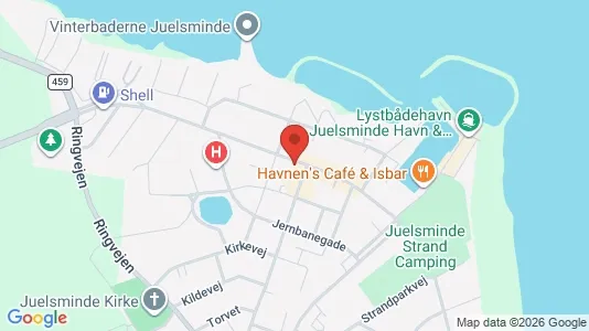 Erhvervslejemål til salg i Juelsminde - kort over placeringen