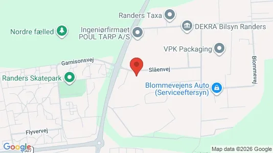 Lagerlokaler til leje i Randers NØ - kort over placeringen