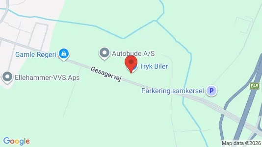 Værkstedslokaler til leje i Hedensted - kort over placeringen