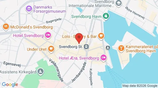 Erhvervslejemål til salg i Svendborg - kort over placeringen