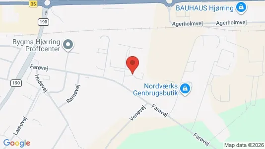 Kontorlokaler til leje i Hjørring - kort over placeringen