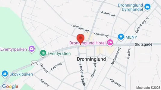 Erhvervslejemål til salg i Dronninglund - kort over placeringen