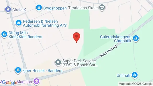 Lagerlokaler til salg i Randers SØ - kort over placeringen