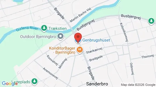 Erhvervslejemål til salg i Bjerringbro - kort over placeringen
