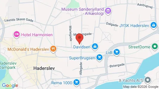 Kontorlokaler til salg i Haderslev - kort over placeringen
