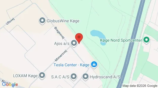 Erhvervsgrunde til leje i Køge - kort over placeringen