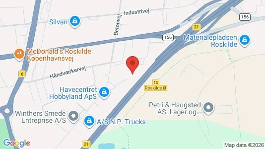 Lagerlokaler til salg i Roskilde - kort over placeringen