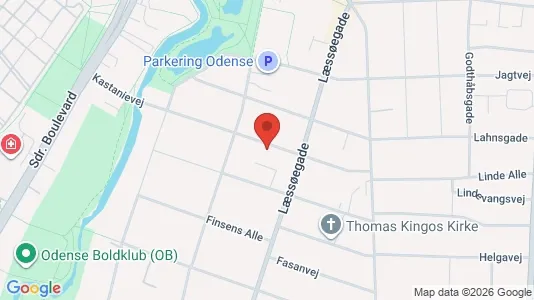 Boligudlejningsejendomme til salg i Odense M - kort over placeringen