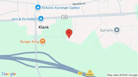 Erhvervsgrunde til salg i Galten - kort over placeringen