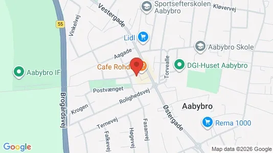 Erhvervslejemål til salg i Aabybro - kort over placeringen