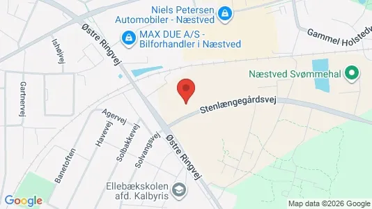 Kontorlokaler til leje i Næstved - kort over placeringen