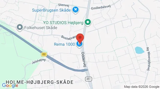Erhvervslejemål til salg i Højbjerg - kort over placeringen
