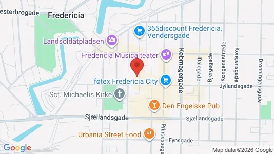 Kontorlokaler til leje i Fredericia - kort over placeringen