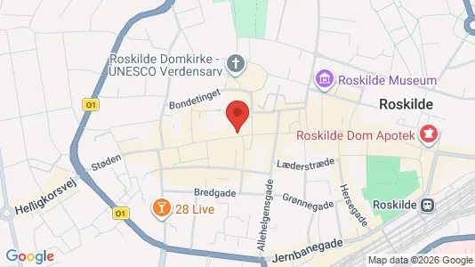 Erhvervslejemål til leje i Roskilde - kort over placeringen