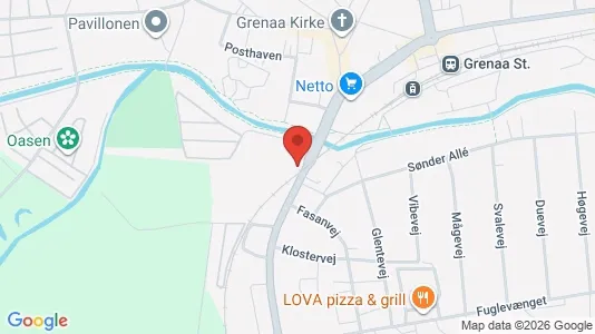 Boligudlejningsejendomme til salg i Grenaa - kort over placeringen