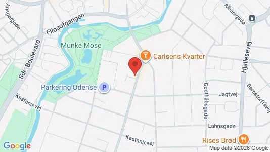 Boligudlejningsejendomme til salg i Odense C - kort over placeringen