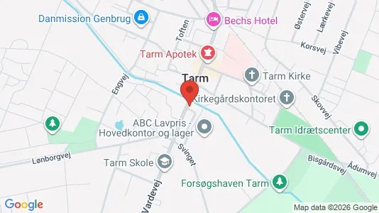 Boligudlejningsejendomme til salg i Tarm - kort over placeringen