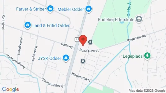 Kontorlokaler til leje i Odder - kort over placeringen