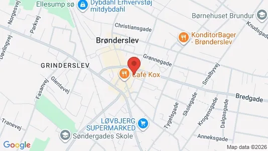 Erhvervslejemål til salg i Brønderslev - kort over placeringen