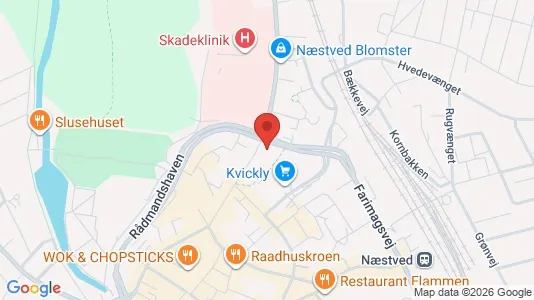 Kontorlokaler til leje i Næstved - kort over placeringen
