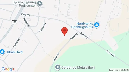 Lagerlokaler til leje i Hjørring - kort over placeringen
