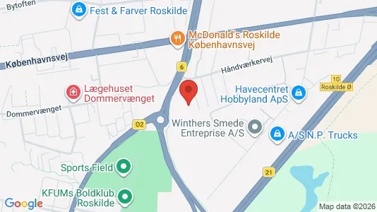 Lagerlokaler til salg i Roskilde - kort over placeringen