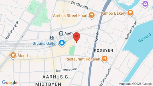 Kontorlokaler til leje i Århus C - kort over placeringen