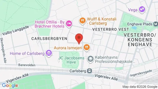 Kontorlokaler til leje i Vesterbro - kort over placeringen