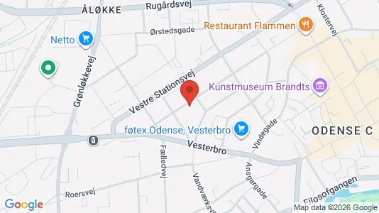 Boligudlejningsejendomme til salg i Odense C - kort over placeringen