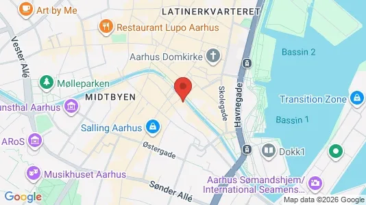 Kontorlokaler til leje i Århus C - kort over placeringen