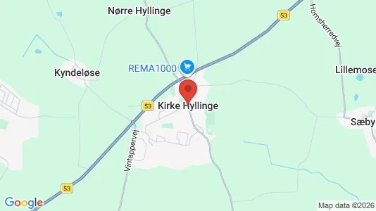 Restaurantlokaler til leje i Kirke Hyllinge - kort over placeringen