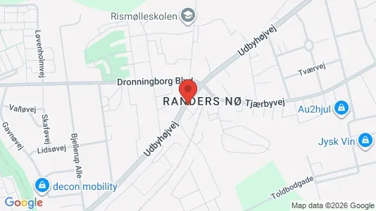 Boligudlejningsejendomme til salg i Randers NØ - kort over placeringen