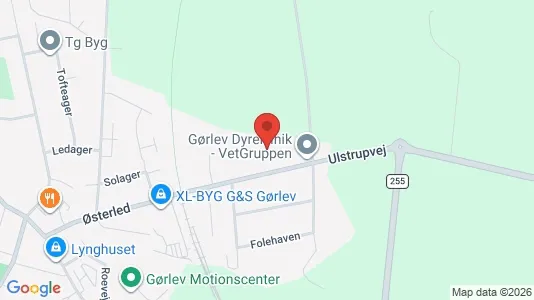 Lagerlokaler til salg i Gørlev - kort over placeringen