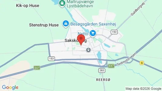 Boligudlejningsejendomme til salg i Sakskøbing - kort over placeringen