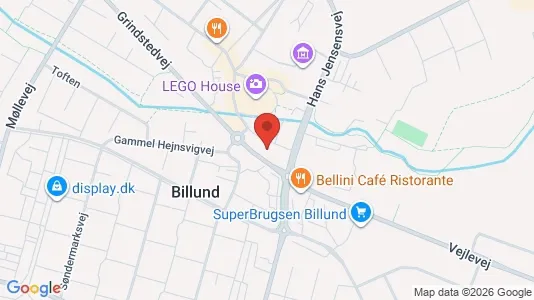 Kontorlokaler til leje i Billund - kort over placeringen