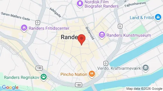 Erhvervslejemål til leje i Randers C - kort over placeringen