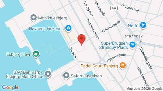 Kontorlokaler til leje i Esbjerg Centrum - kort over placeringen