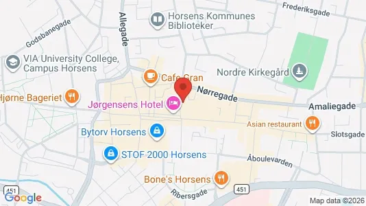 Erhvervslejemål til salg i Horsens - kort over placeringen