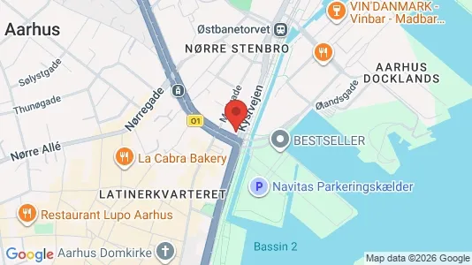 Kontorlokaler til leje i Århus C - kort over placeringen