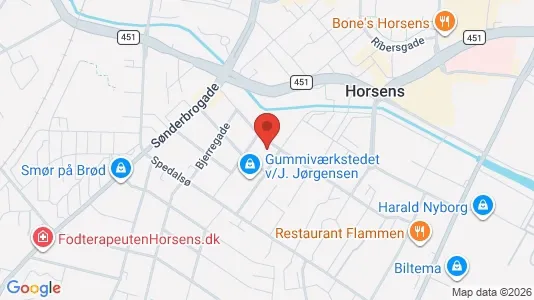 Kontorlokaler til leje i Horsens - kort over placeringen